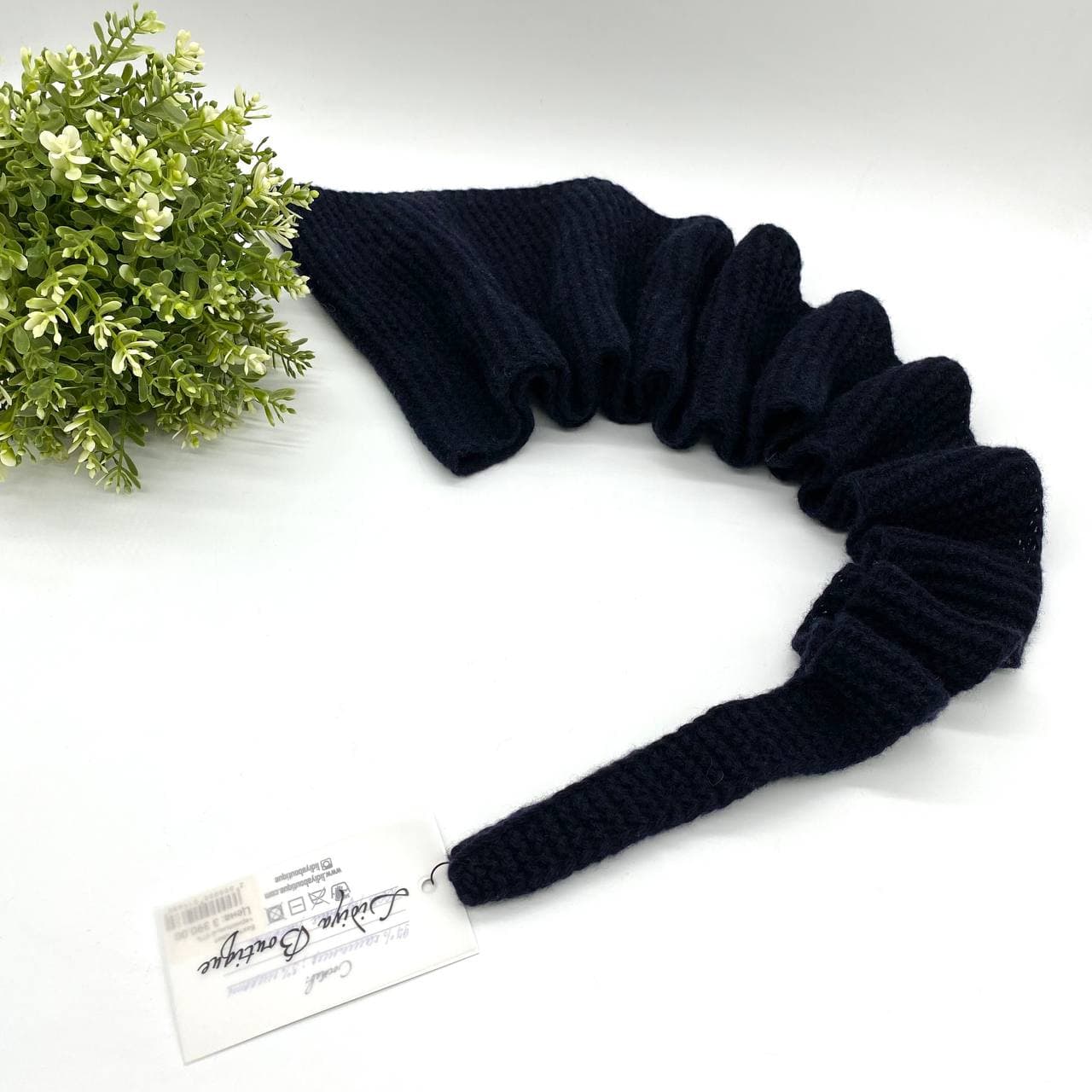 Вязаный бактус из 100% кашемира (чернильный синий)