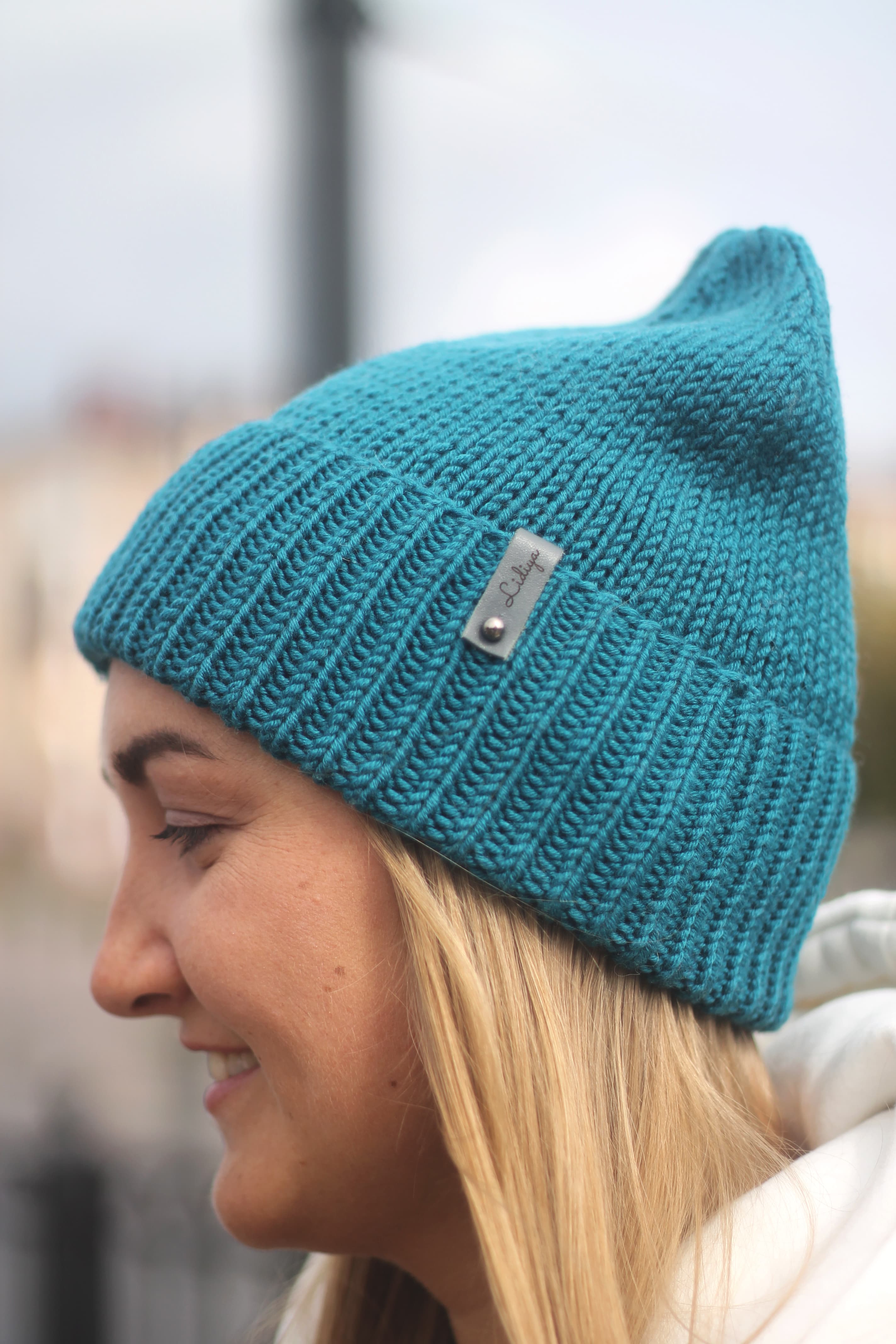 Шапка из мериноса (морская волна)